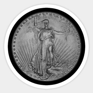 USA Liberty 1933 Coin in White Sticker